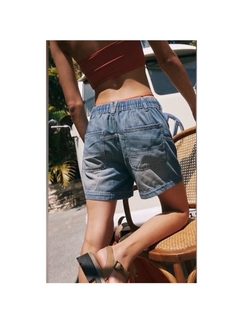 NWT Free People Second Chances Low-Slung Jean Shorts Blue Small - Picture 4 of 14